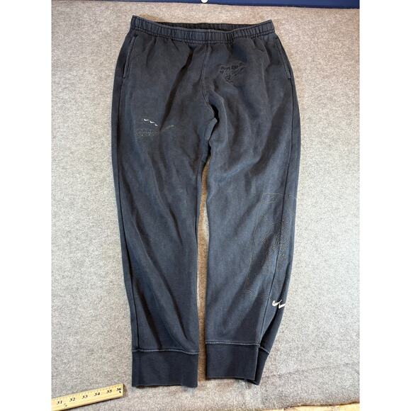 VTG Nike Drip Just Do It Jogger Sweatpants Mens XXL Black Athleisure Sportswear - Picture 1 of 11